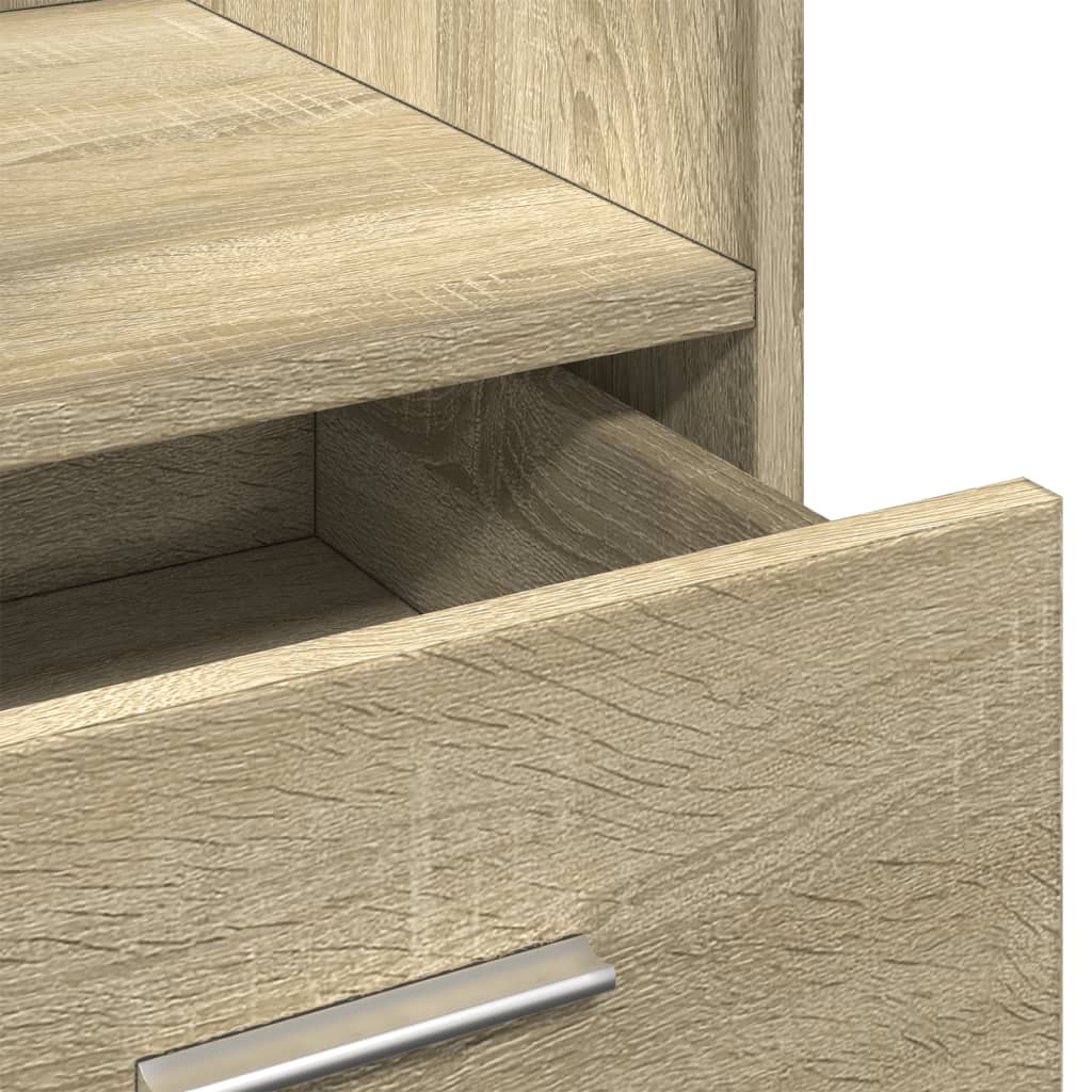 Pupitre et roues et tiroir chêne sonoma bois d'ingénierie - XIOS