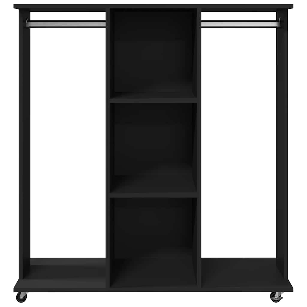 Garde-robe avec roues noir 102x38x110 cm bois d'ingénierie - XIOS