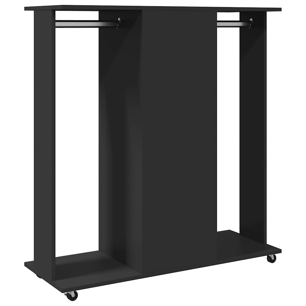 Garde-robe avec roues noir 102x38x110 cm bois d'ingénierie - XIOS