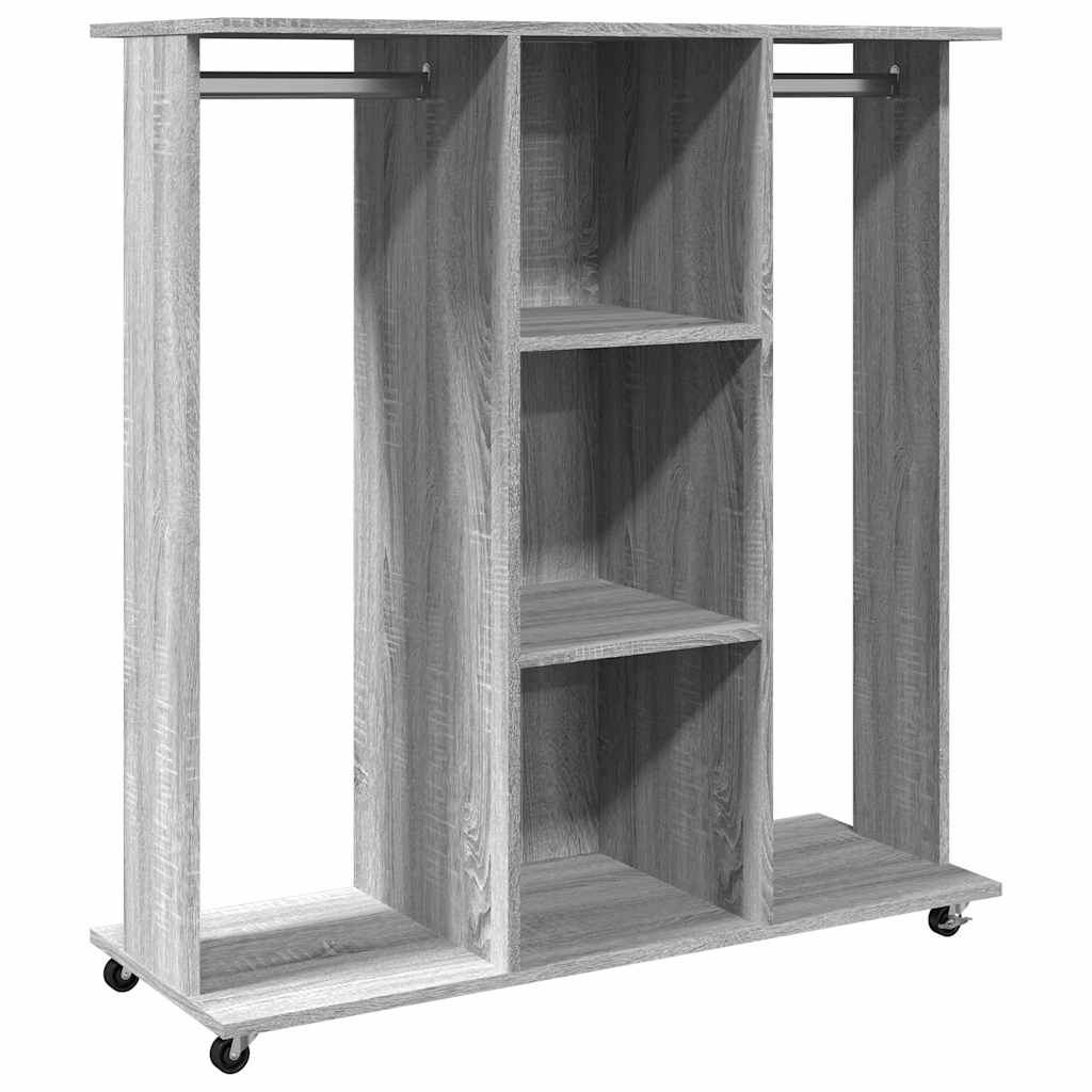 Garde-robe avec roues sonoma gris 102x38x110 cm bois ingénierie - XIOS