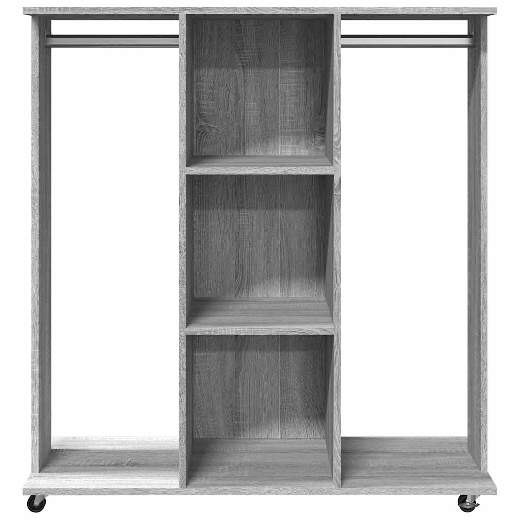 Garde-robe avec roues sonoma gris 102x38x110 cm bois ingénierie - XIOS