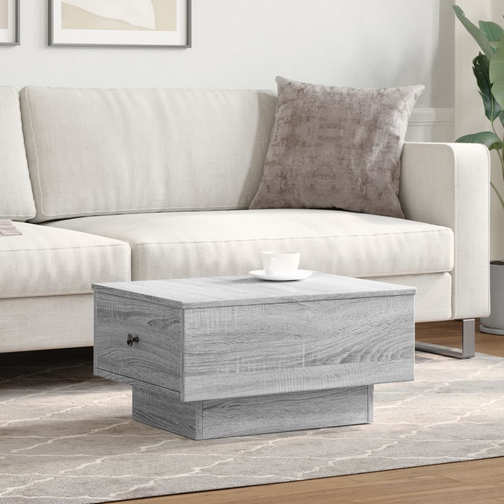 Table basse sonoma gris 60x45x31 cm bois d'ingénierie - XIOS