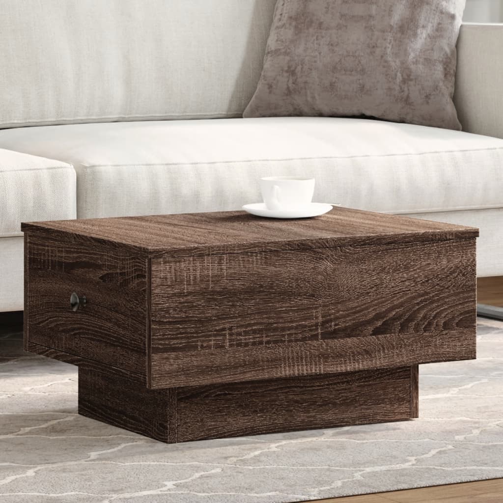 Table basse chêne marron 60x45x31 cm bois d'ingénierie - XIOS