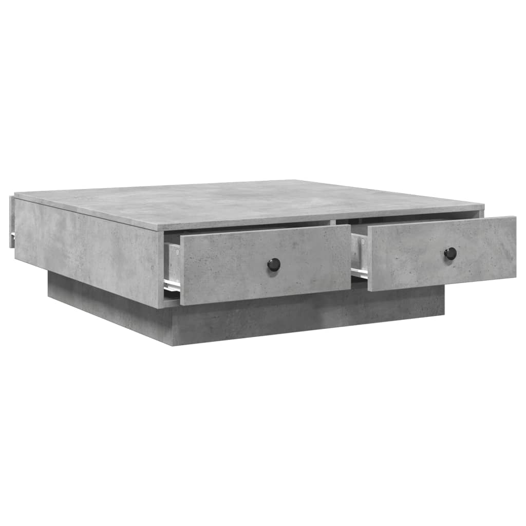 Table basse Gris béton 90x90x28 cm Aggloméré - XIOS