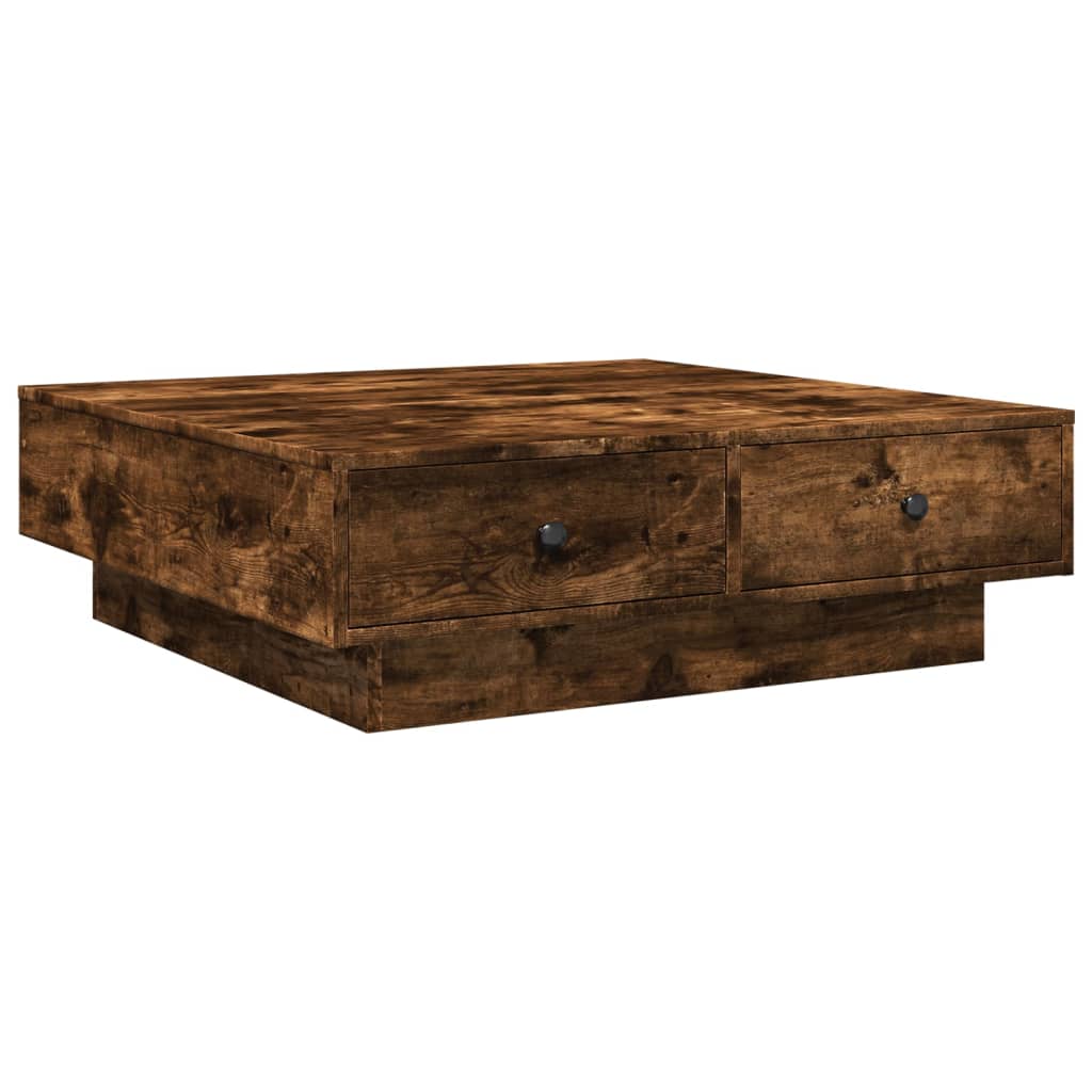 Table basse Chêne fumé 90x90x28 cm Bois d'ingénierie - XIOS