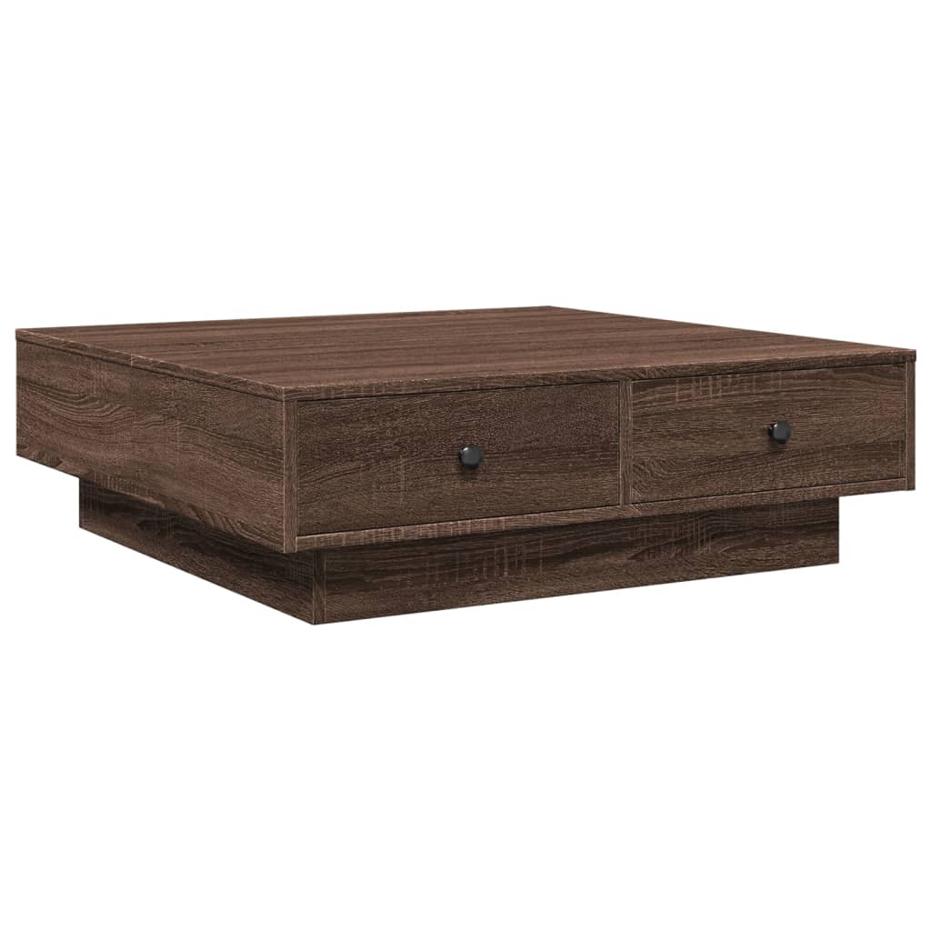 Table basse Chêne marron 90x90x28 cm Bois d'ingénierie - XIOS