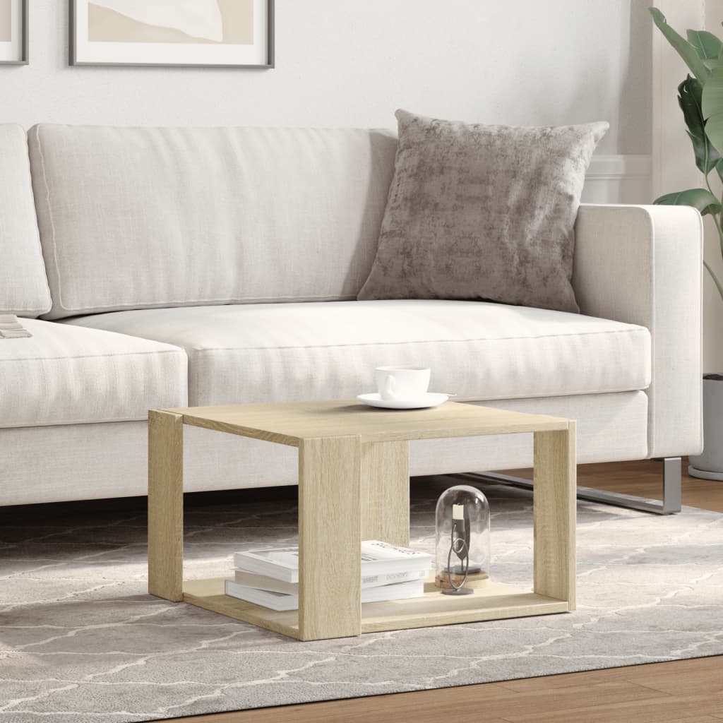 Table basse chêne sonoma 51,5x51,5x30 cm bois d'ingénierie - XIOS