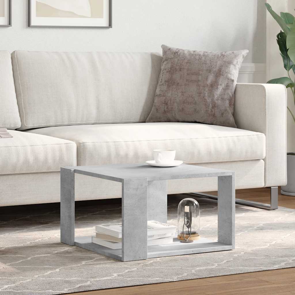 Table basse gris béton 51,5x51,5x30 cm bois d'ingénierie - XIOS