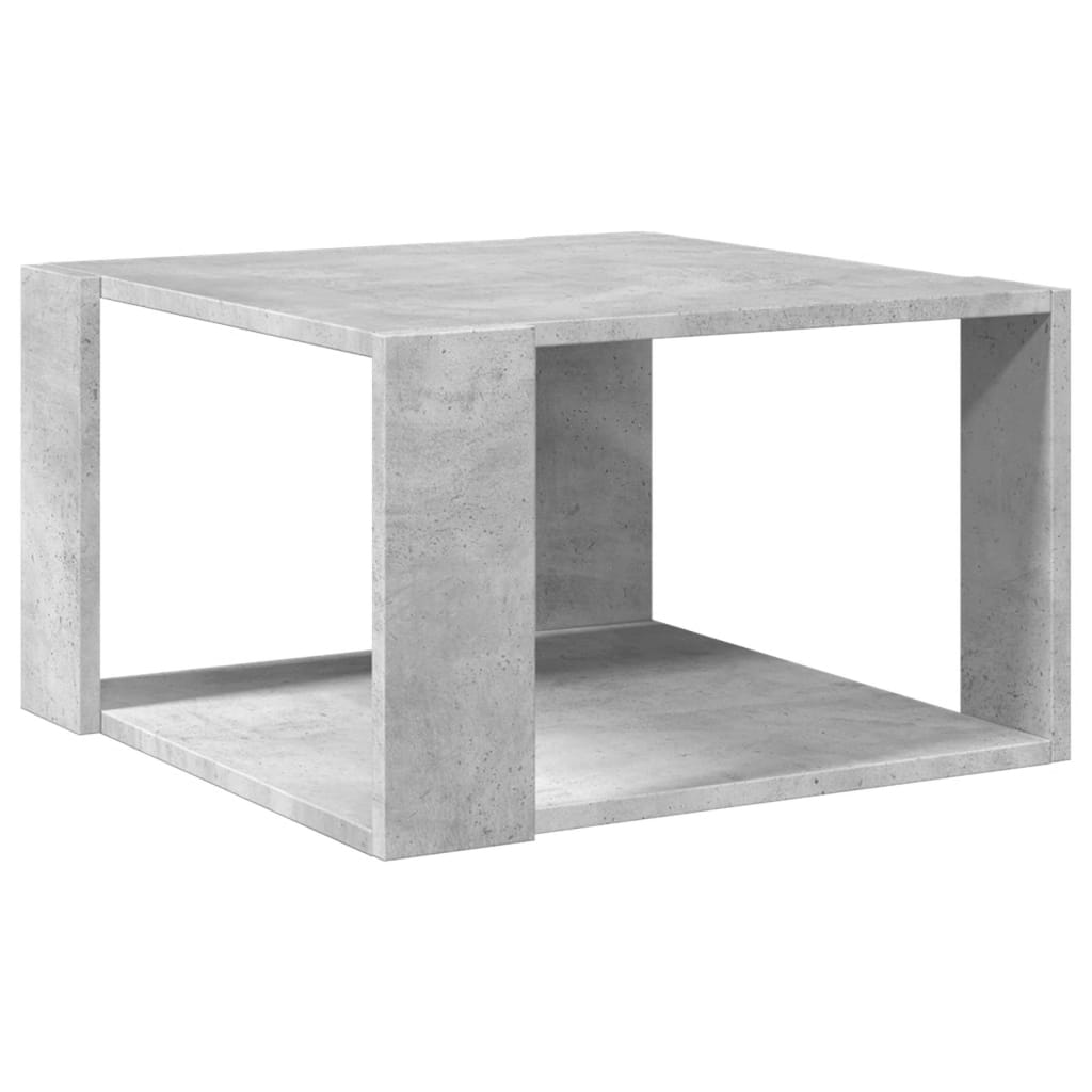 Table basse gris béton 51,5x51,5x30 cm bois d'ingénierie - XIOS