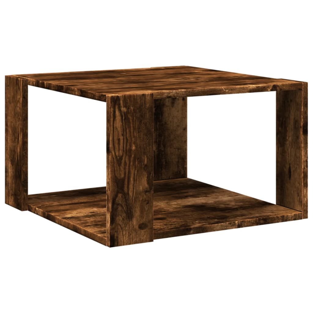 Table basse chêne fumé 51,5x51,5x30 cm bois d'ingénierie - XIOS
