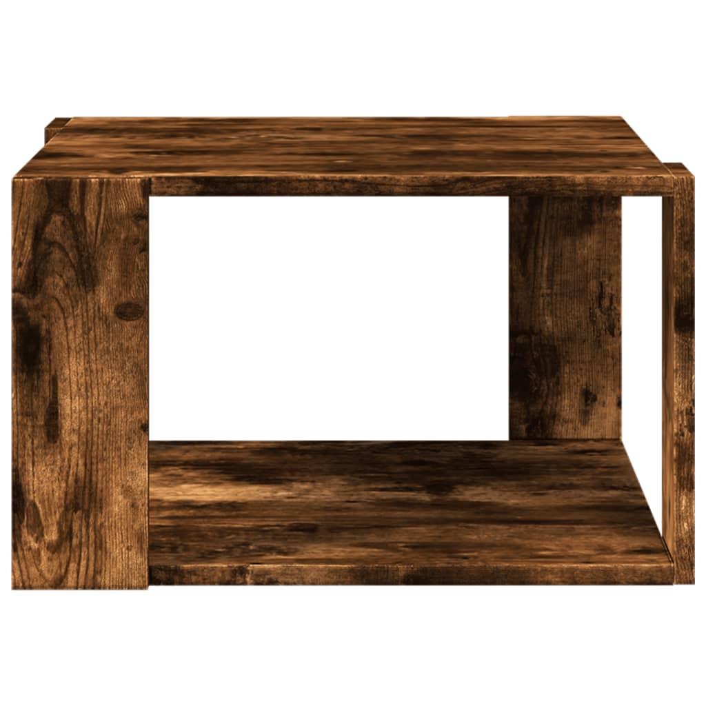 Table basse chêne fumé 51,5x51,5x30 cm bois d'ingénierie - XIOS