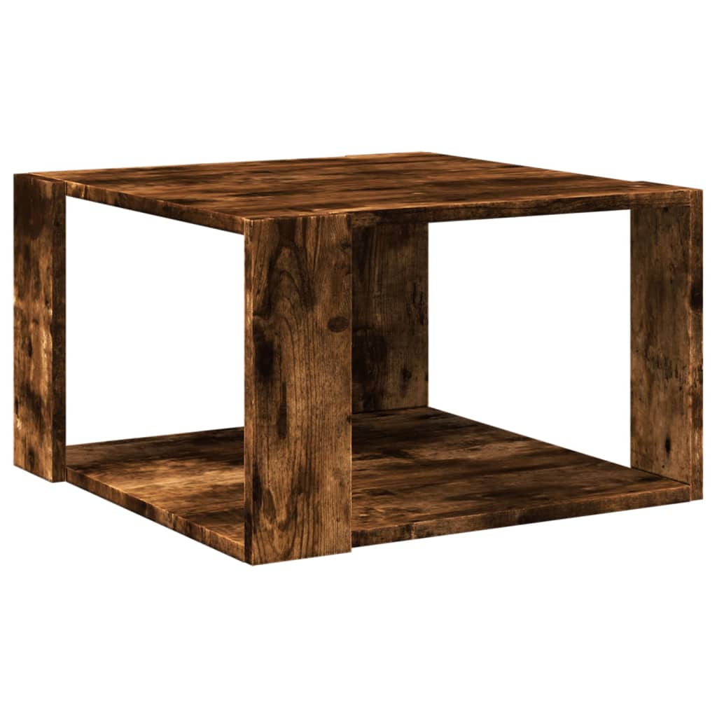 Table basse chêne fumé 51,5x51,5x30 cm bois d'ingénierie - XIOS