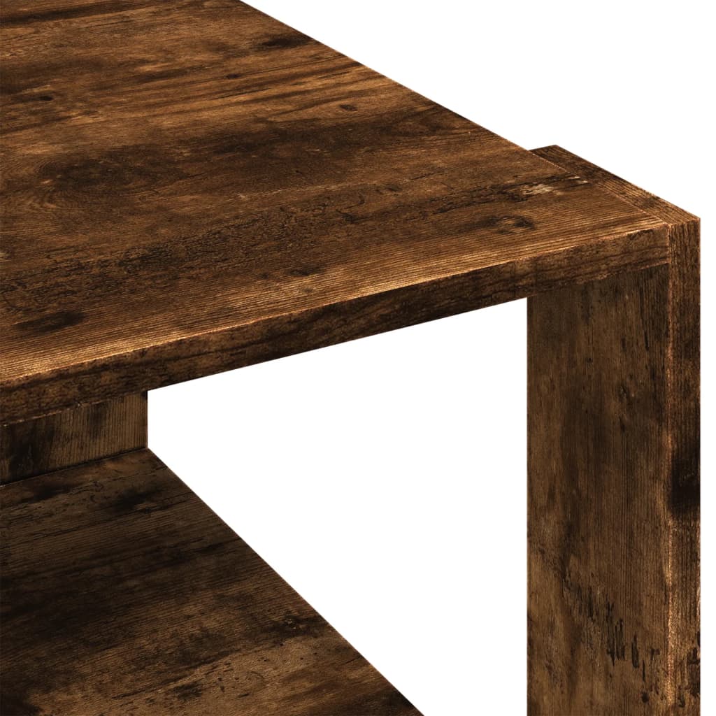 Table basse chêne fumé 51,5x51,5x30 cm bois d'ingénierie - XIOS