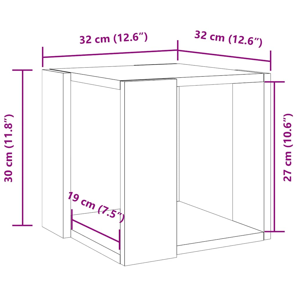 Table basse blanc 32x32x30 cm bois d'ingénierie - XIOS