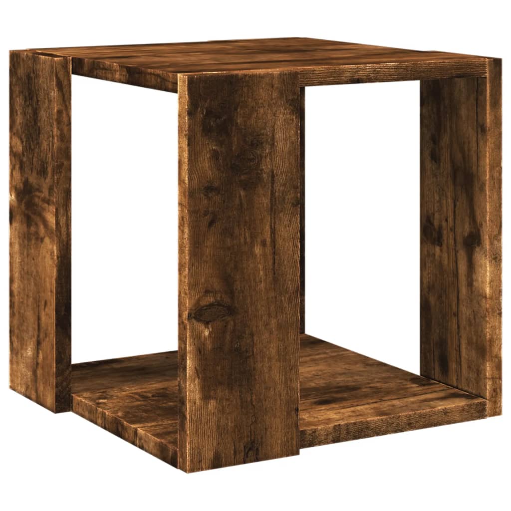 Table basse chêne fumé 32x32x30 cm bois d'ingénierie - XIOS