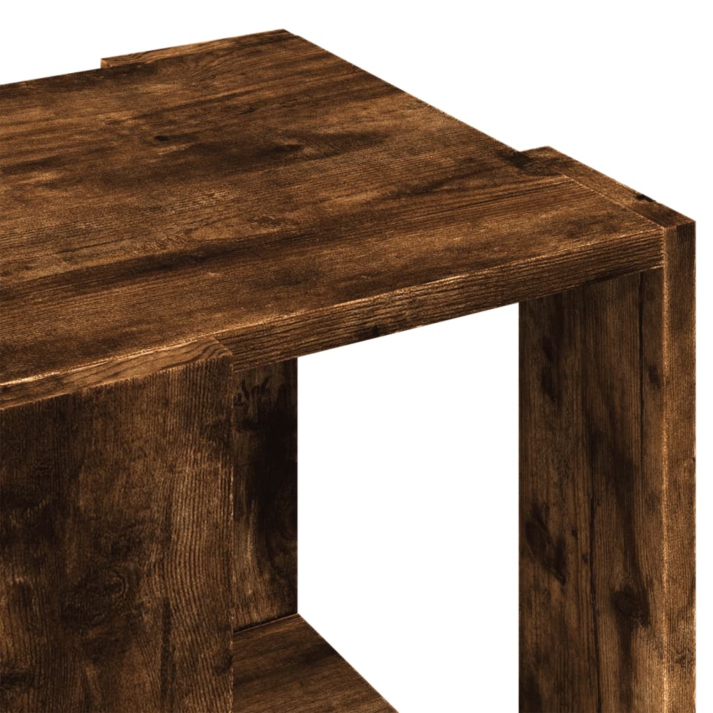 Table basse chêne fumé 32x32x30 cm bois d'ingénierie - XIOS