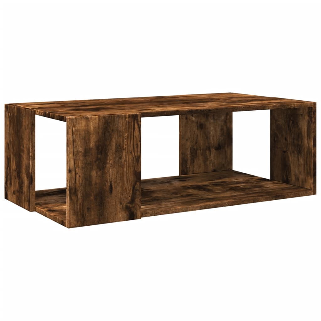 Table basse chêne fumé 89,5x48x30 cm bois d'ingénierie - XIOS