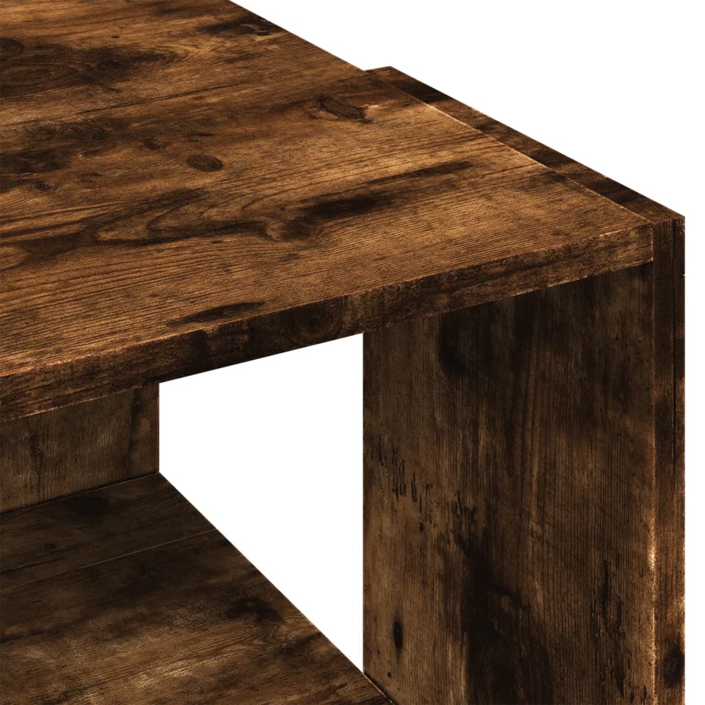 Table basse chêne fumé 89,5x48x30 cm bois d'ingénierie - XIOS