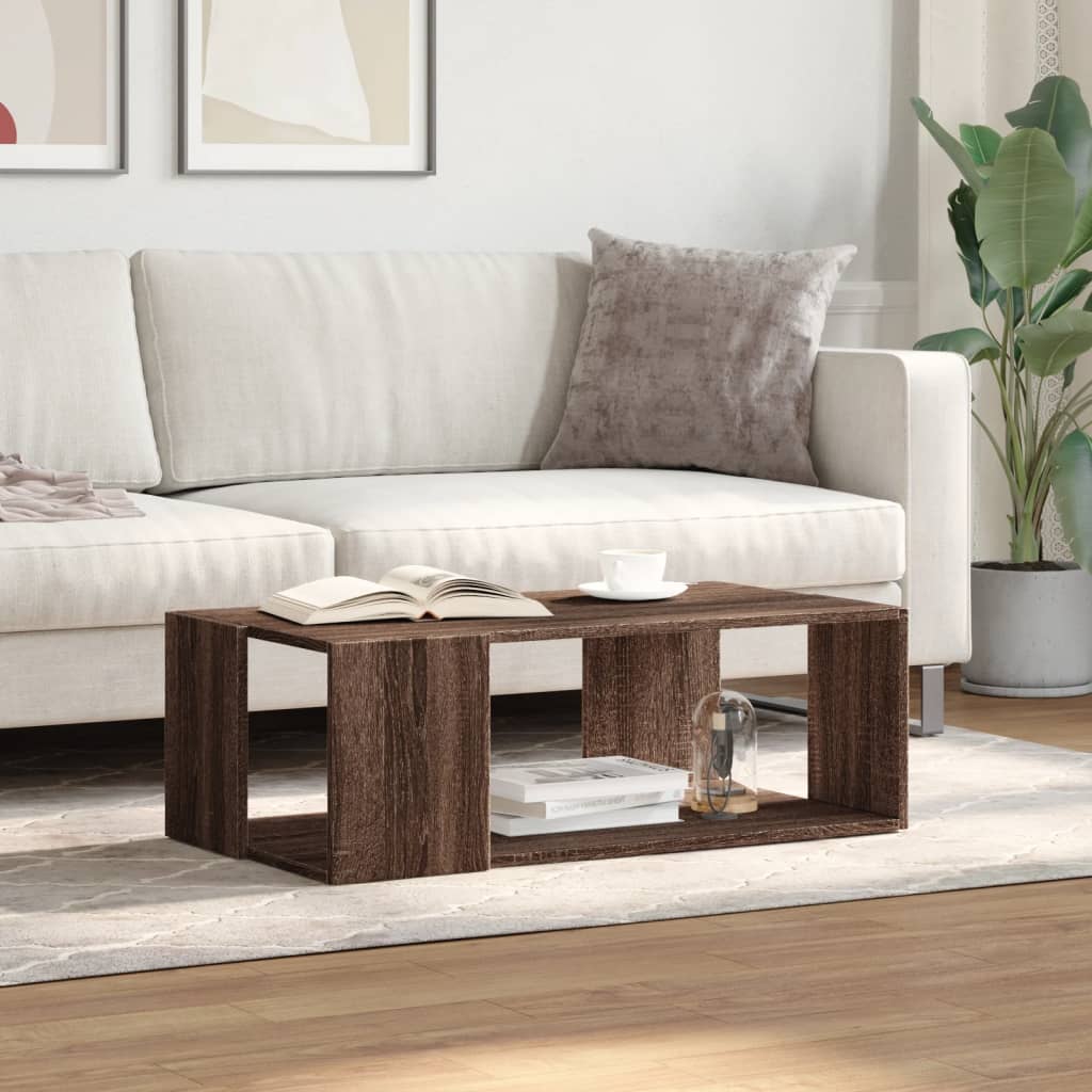 Table basse chêne marron 89,5x48x30 cm bois d'ingénierie - XIOS