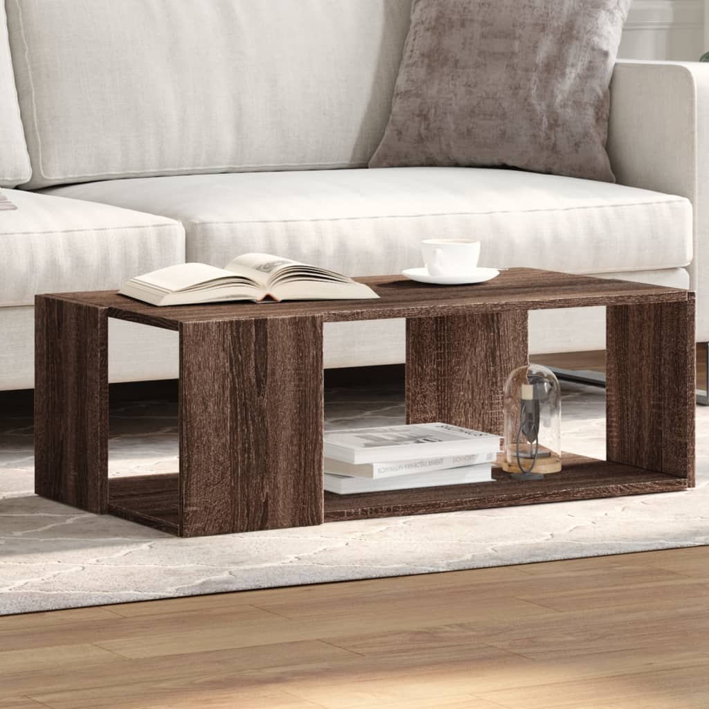 Table basse chêne marron 89,5x48x30 cm bois d'ingénierie - XIOS