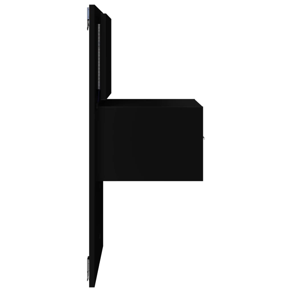 Table de chevet murale avec lumières LED noir - XIOS