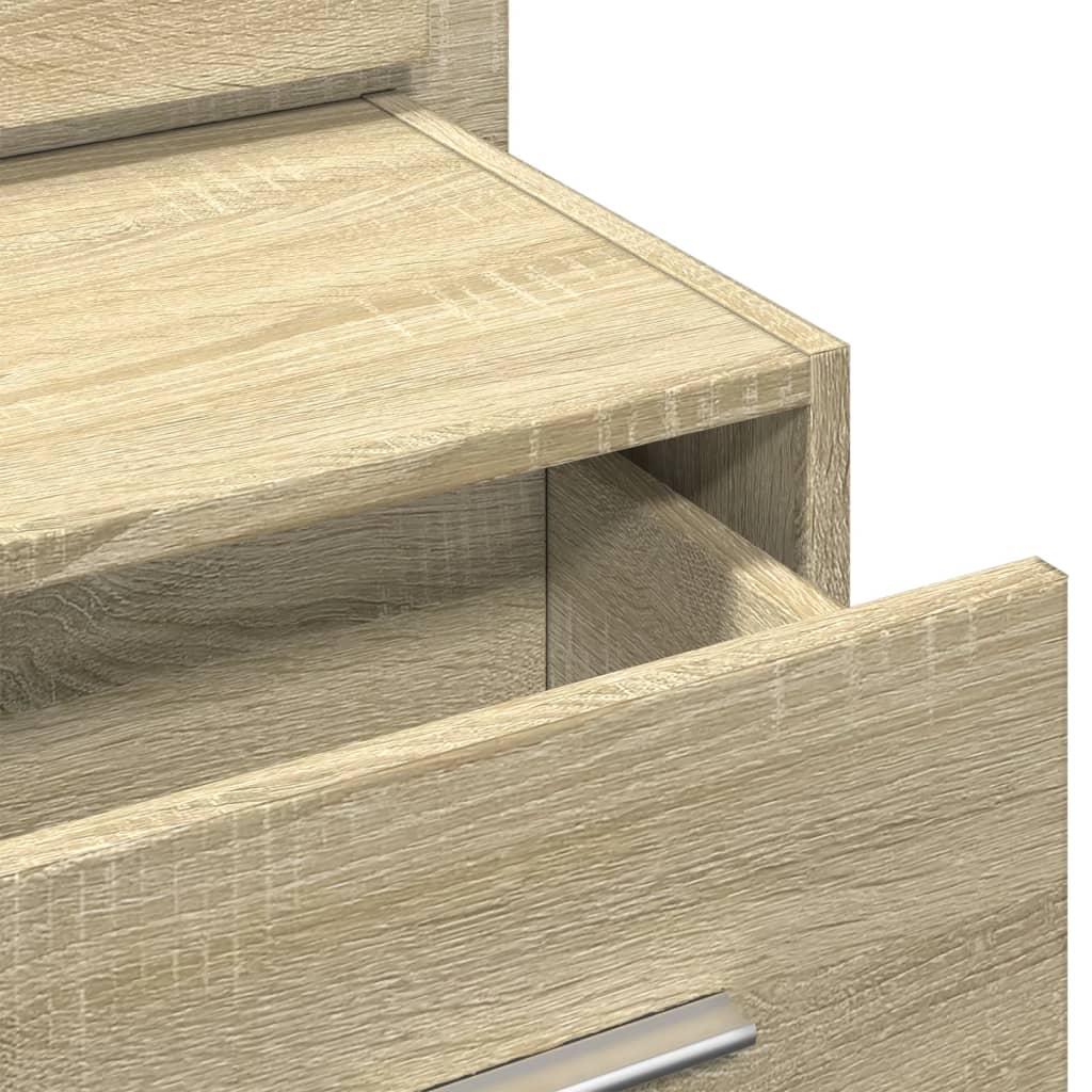 Table de chevet murale avec lumières LED chêne sonoma - XIOS