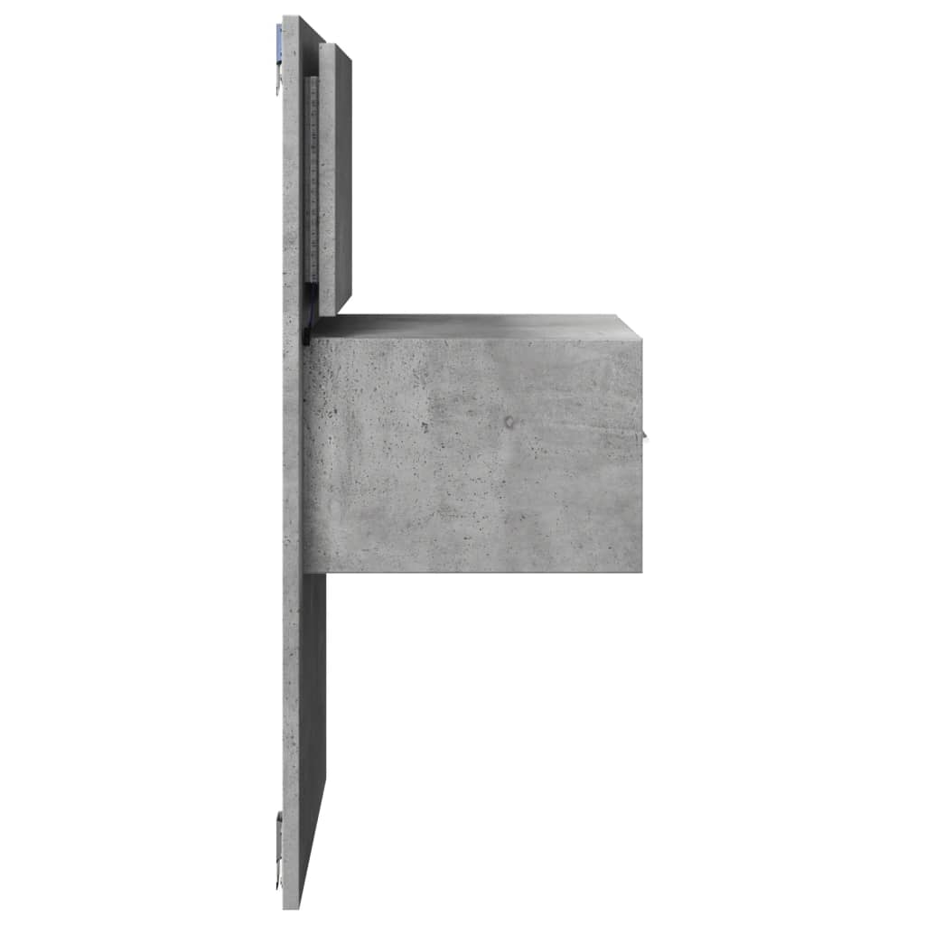 Table de chevet murale avec lumières LED gris béton - XIOS