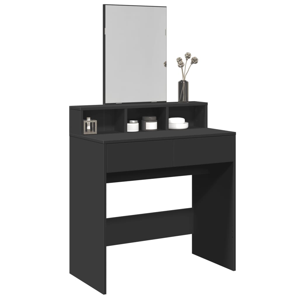 Coiffeuse avec miroir noir 80x41x144,5 cm - XIOS