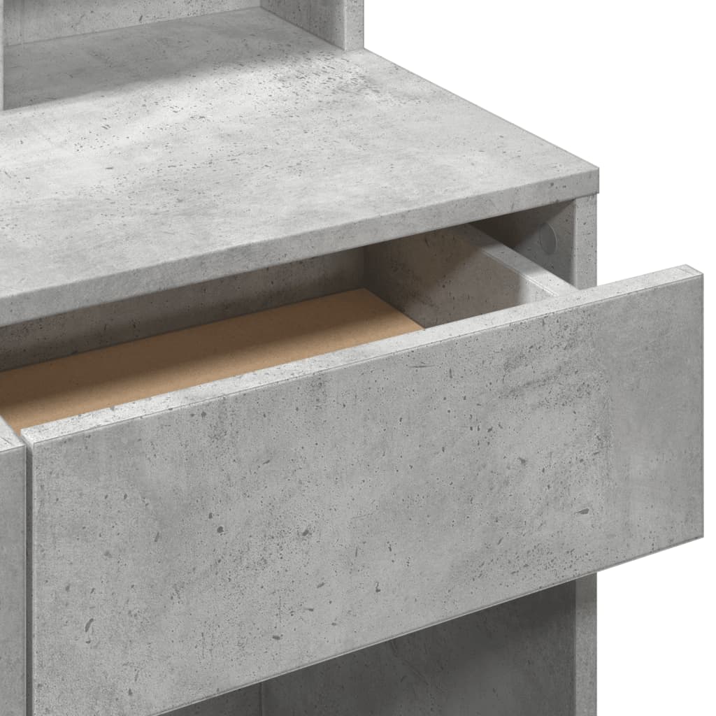 Coiffeuse avec miroir gris béton 80x41x144,5 cm - XIOS