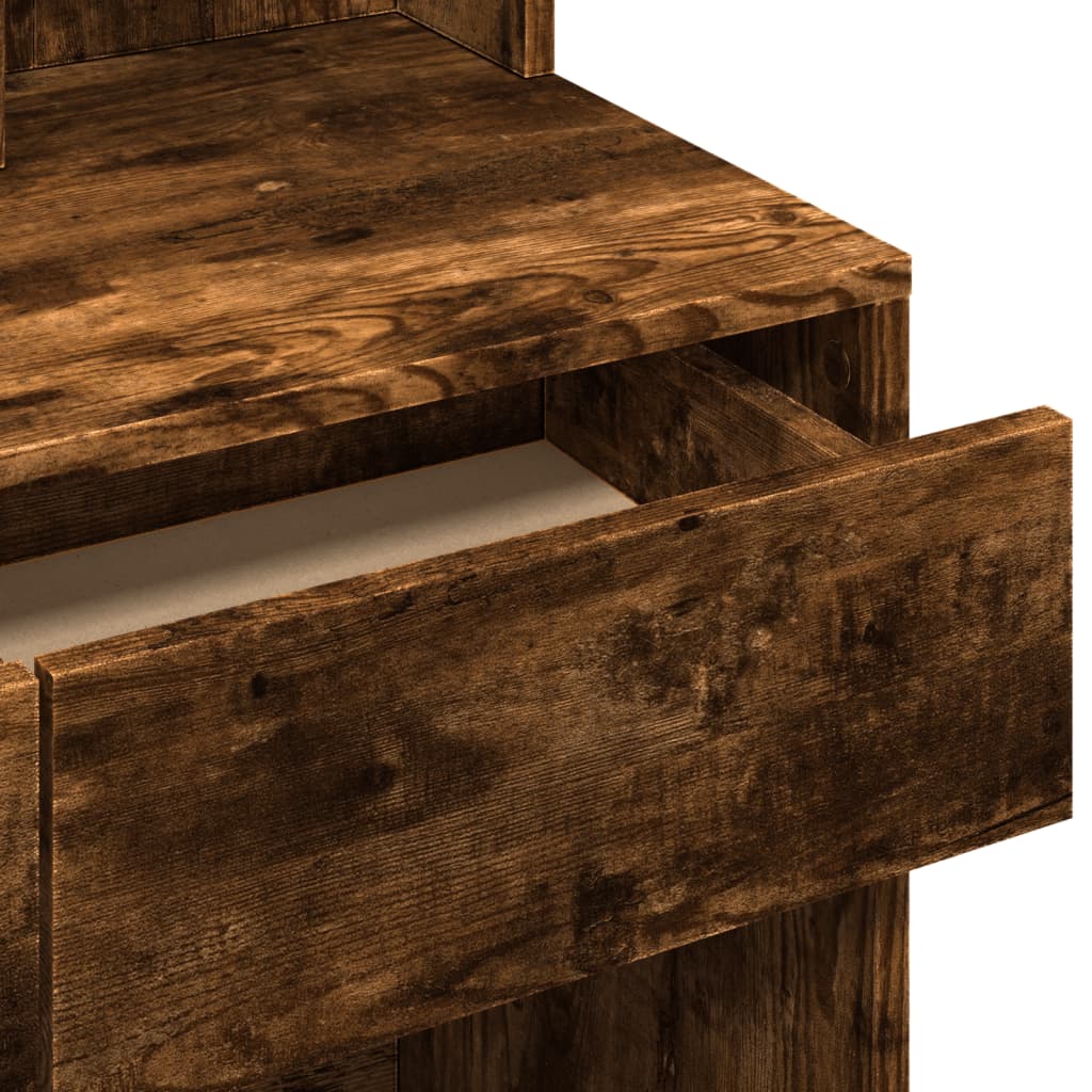 Coiffeuse avec miroir chêne fumé 80x41x144,5 cm - XIOS