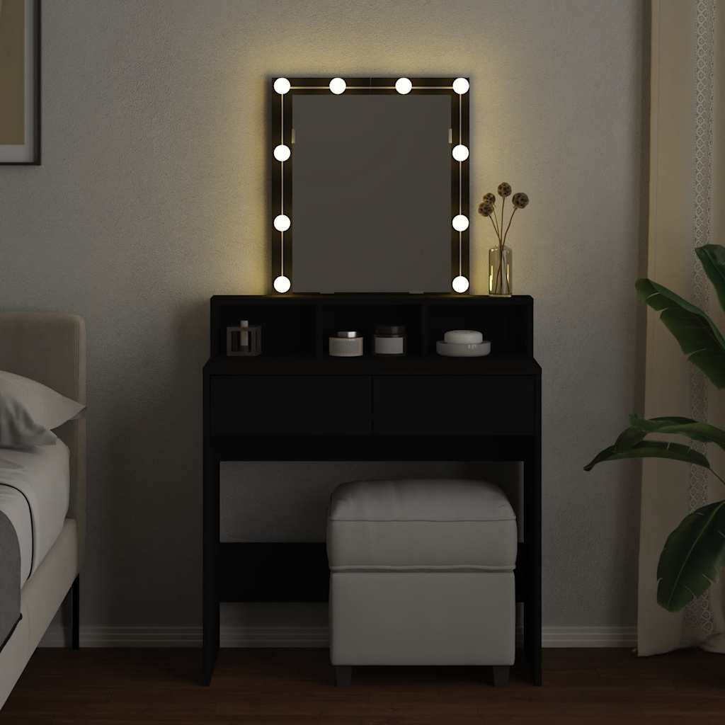 Coiffeuse avec LED noir 80x41x144,5 cm - XIOS