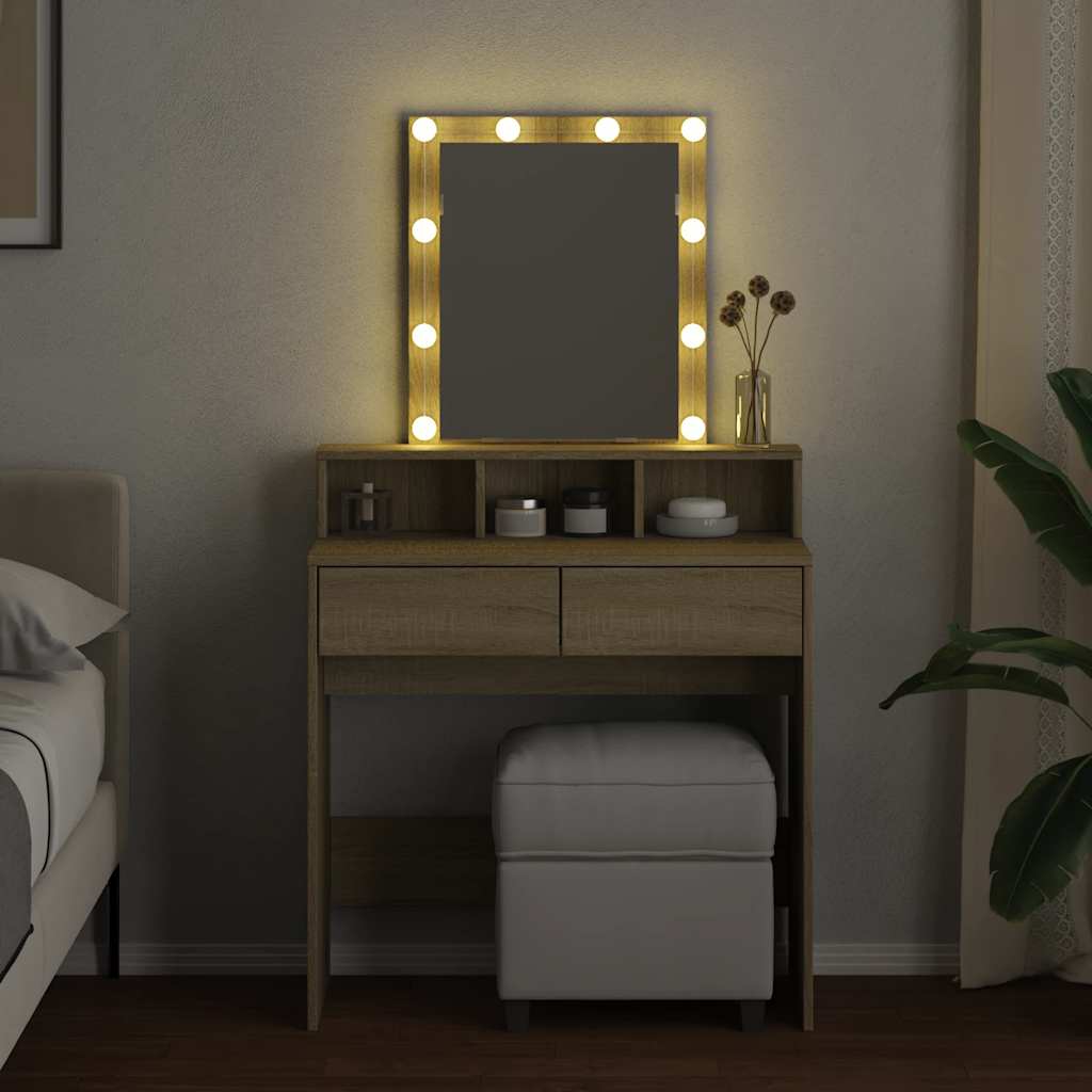 Coiffeuse avec LED chêne sonoma 80x41x144,5 cm - XIOS