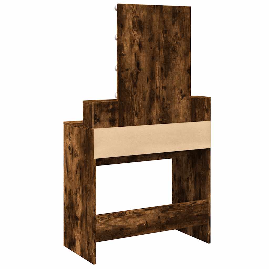 Coiffeuse avec LED chêne fumé 80x41x144,5 cm - XIOS