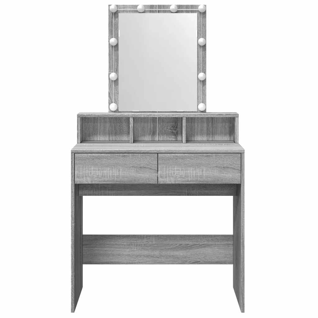 Coiffeuse avec LED sonoma gris 80x41x144,5 cm - XIOS