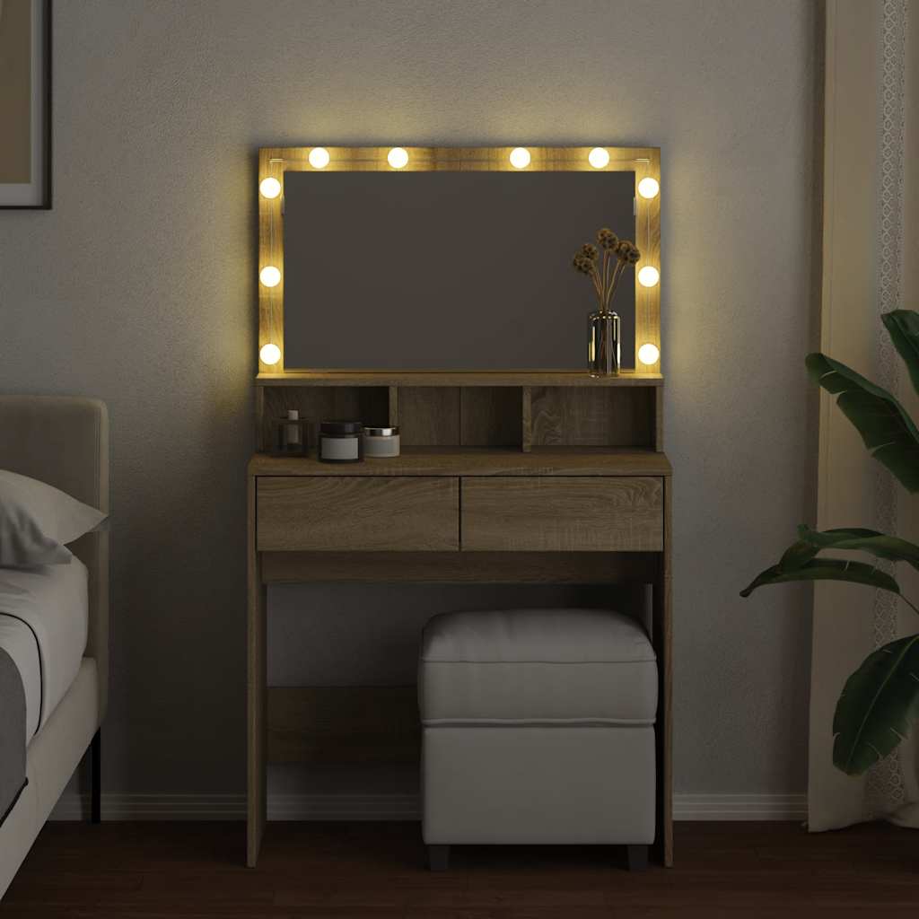 Coiffeuse avec LED chêne sonoma 80x41x134,5 cm - XIOS