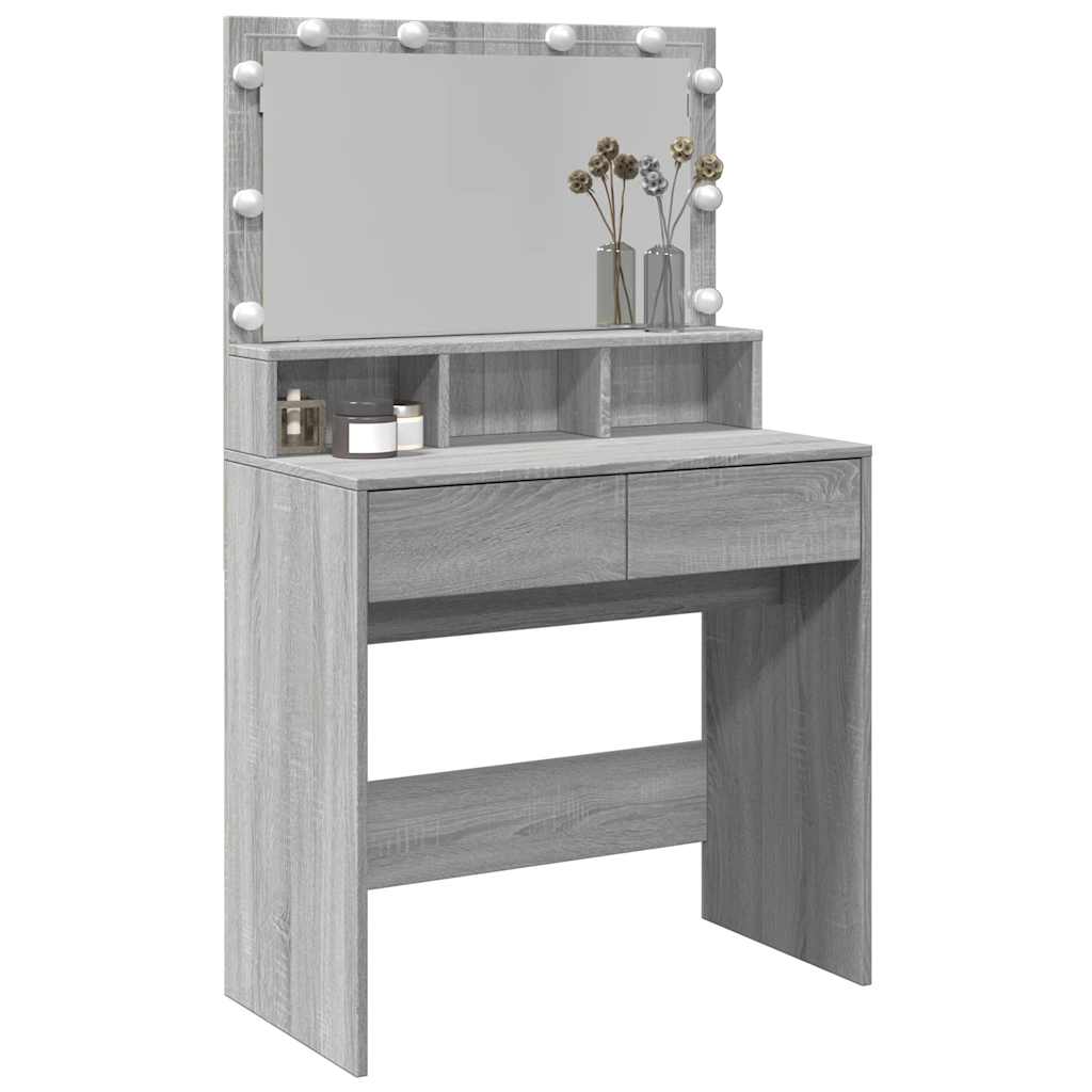 Coiffeuse avec LED sonoma gris 80x41x134,5 cm - XIOS