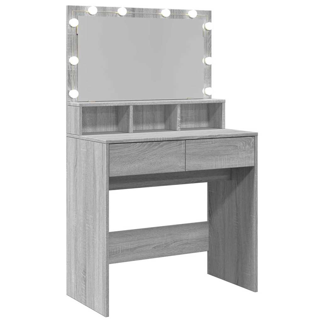 Coiffeuse avec LED sonoma gris 80x41x134,5 cm - XIOS