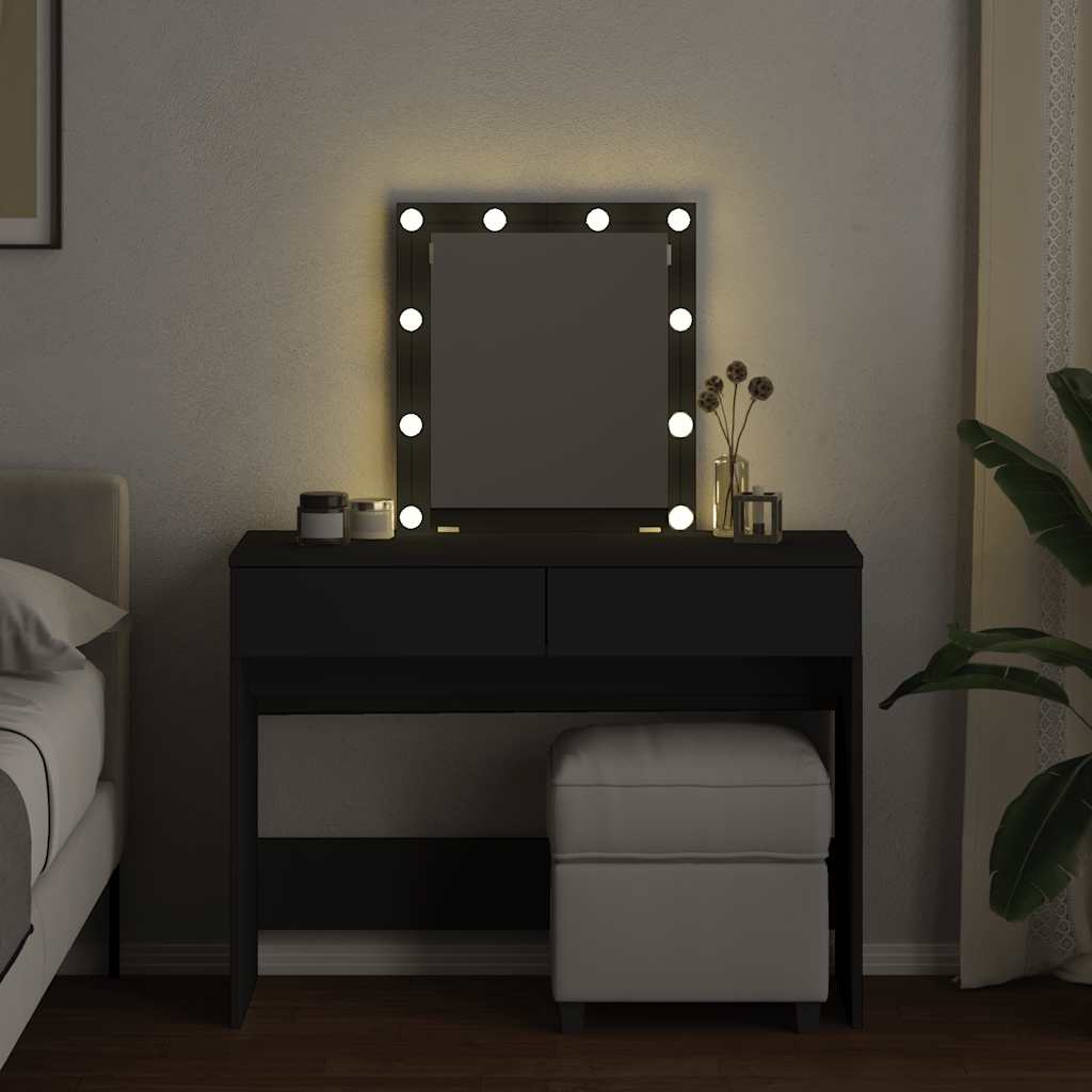 Coiffeuse avec LED noir 100x40x130 cm - XIOS