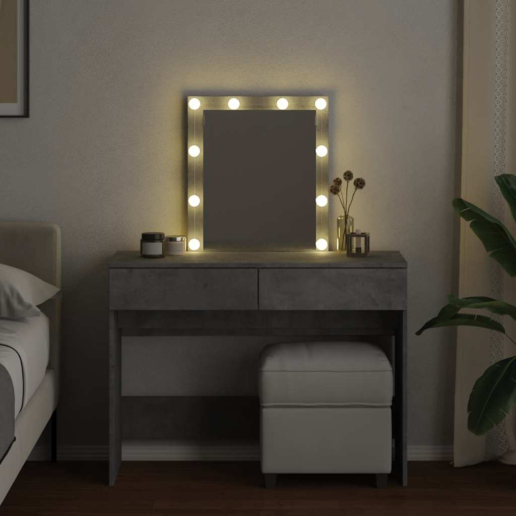 Coiffeuse avec LED gris béton 100x40x130 cm - XIOS