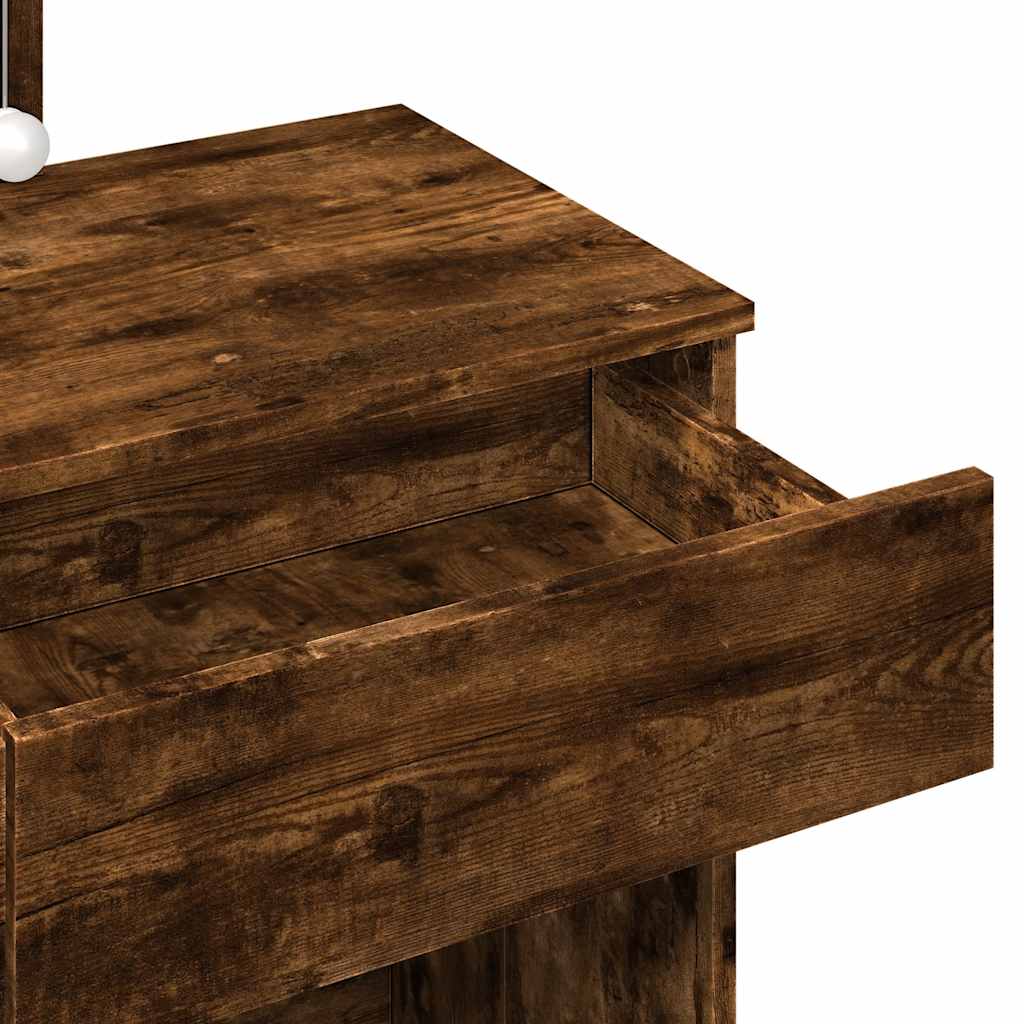 Coiffeuse avec LED chêne fumé 100x40x130 cm - XIOS