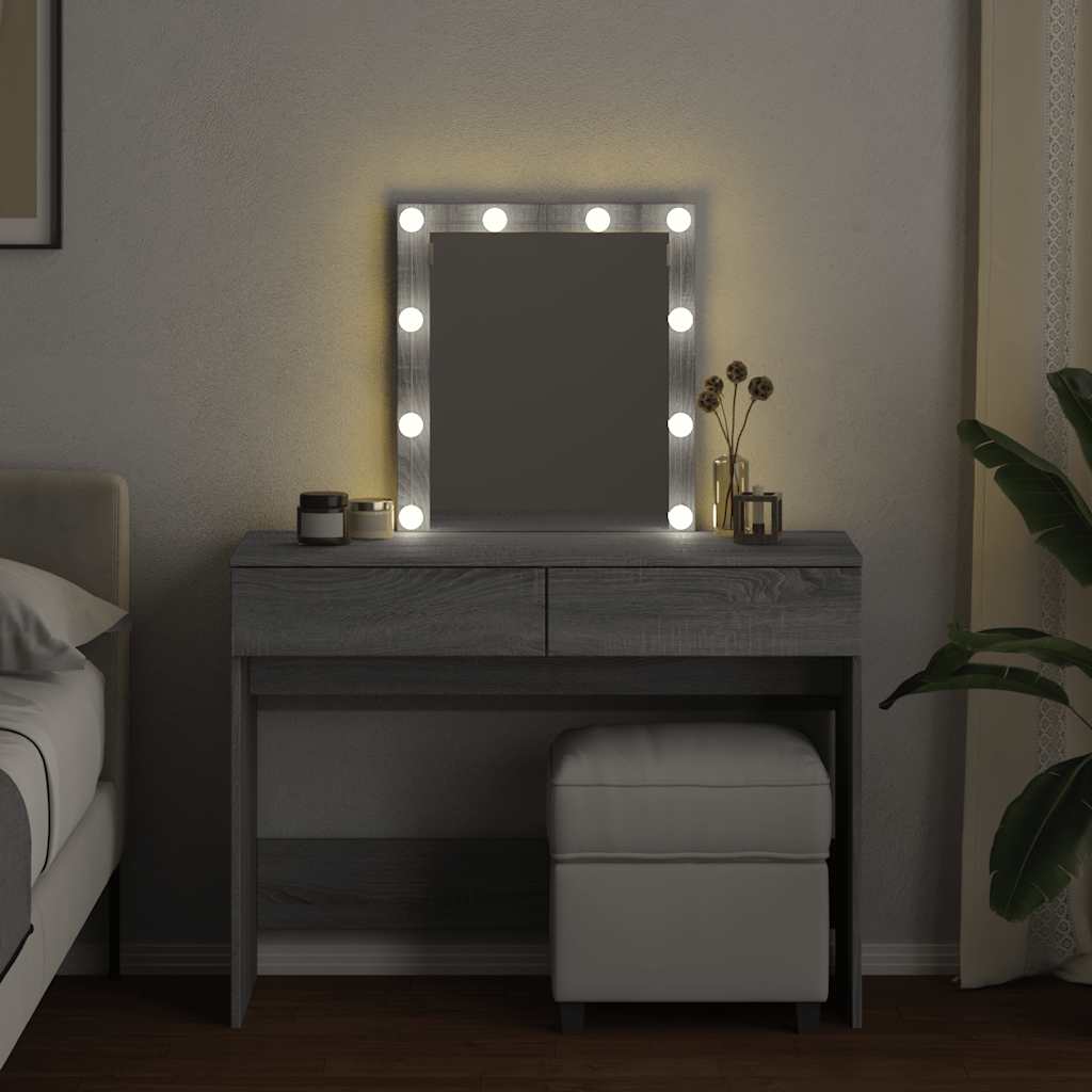 Coiffeuse avec LED sonoma gris 100x40x130 cm - XIOS