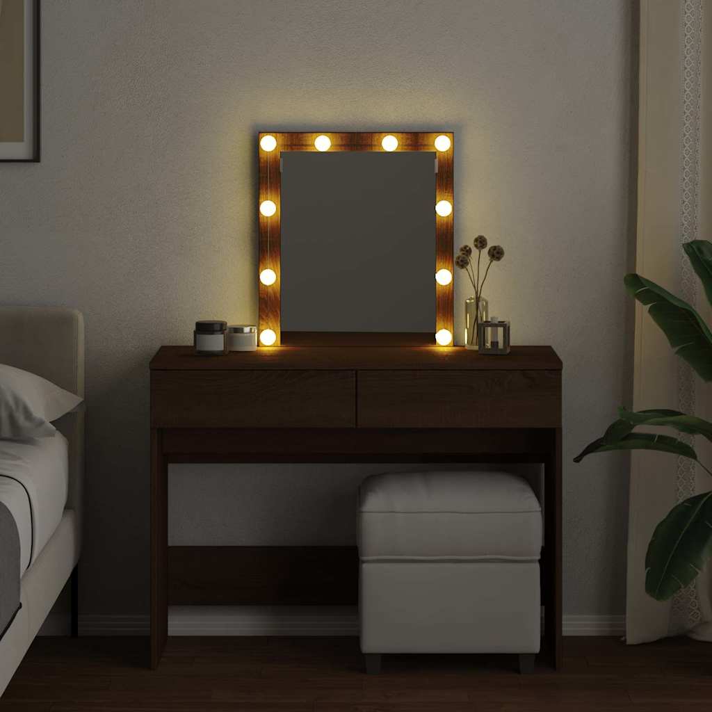 Coiffeuse avec LED chêne marron 100x40x130 cm - XIOS