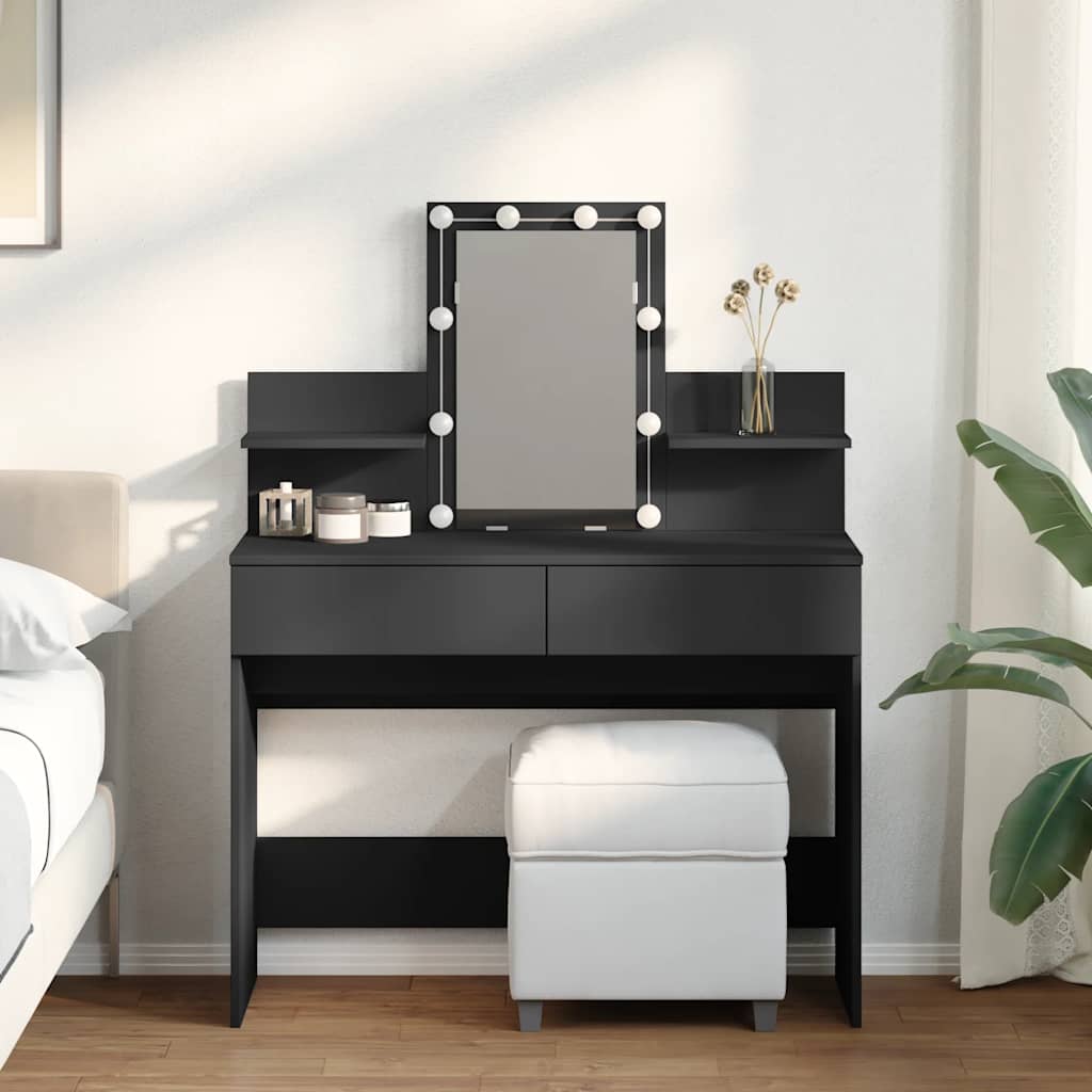 Coiffeuse avec LED noir 100x40x130 cm - XIOS