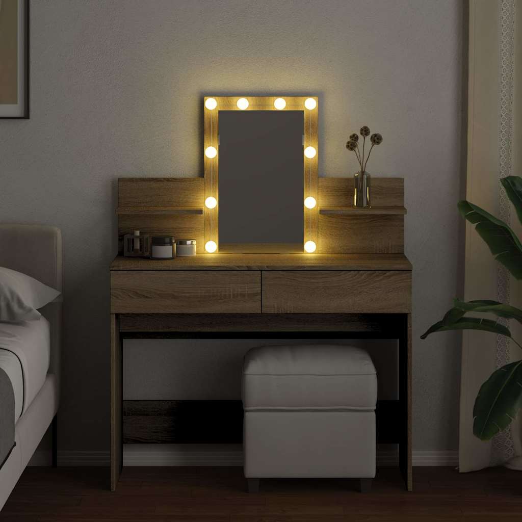 Coiffeuse avec LED chêne sonoma 100x40x130 cm - XIOS