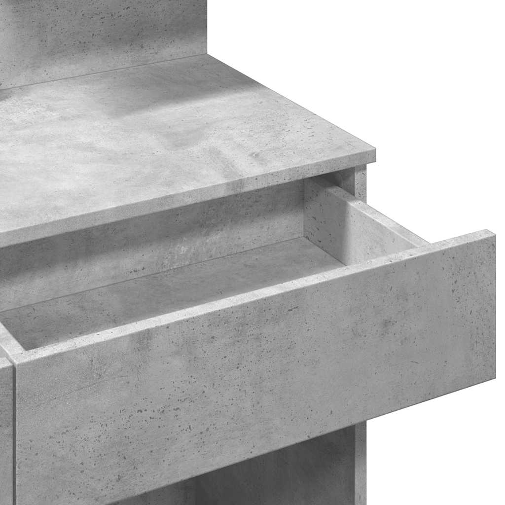 Coiffeuse avec LED gris béton 100x40x130 cm - XIOS