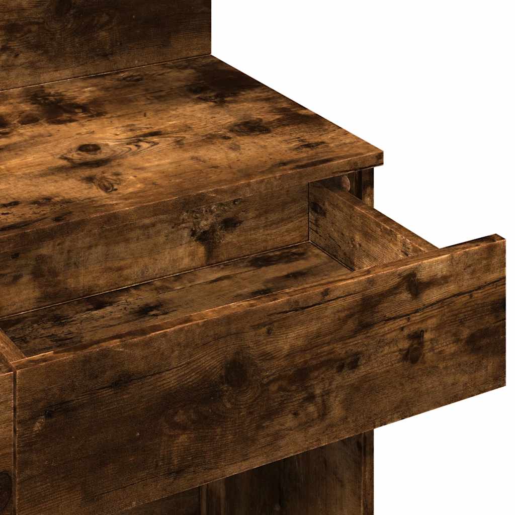 Coiffeuse avec LED chêne fumé 100x40x130 cm - XIOS