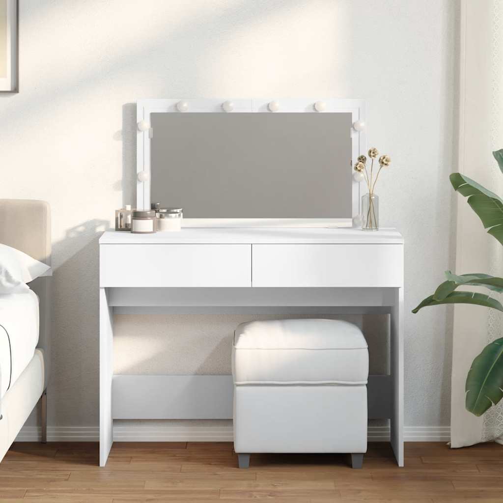 Coiffeuse avec LED blanc 100x40x120 cm