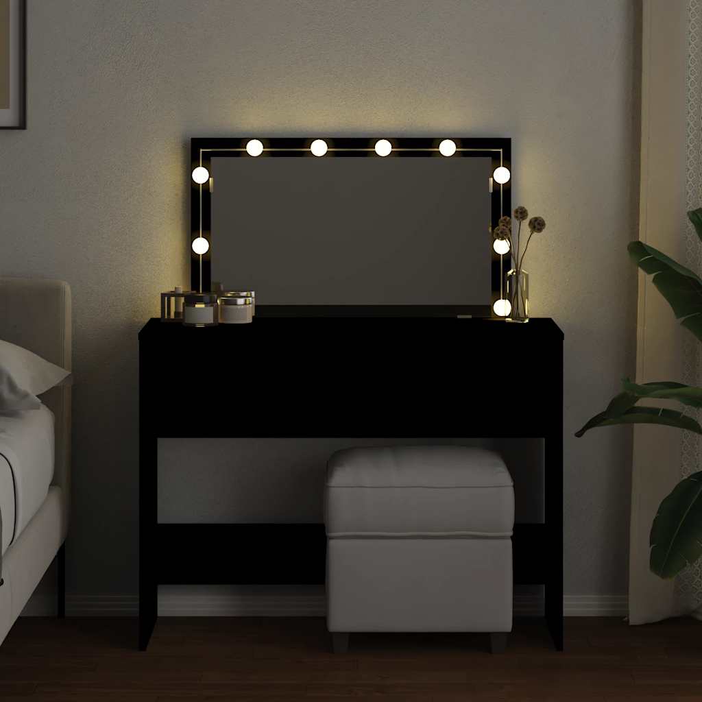 Coiffeuse avec LED noir 100x40x120 cm - XIOS