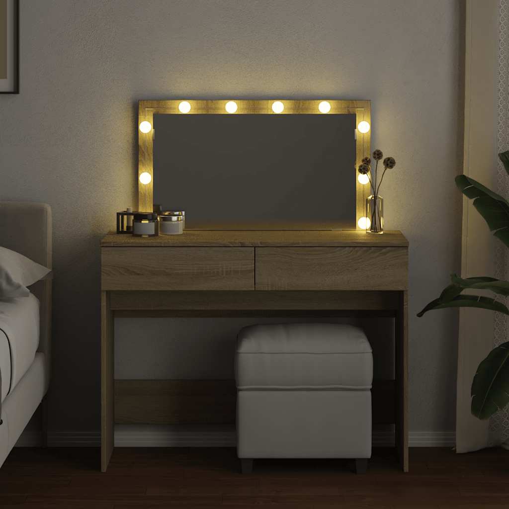 Coiffeuse avec LED chêne sonoma 100x40x120 cm - XIOS