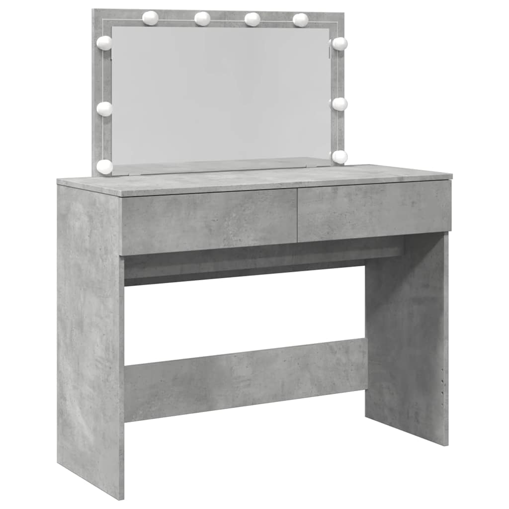 Coiffeuse avec LED gris béton 100x40x120 cm - XIOS
